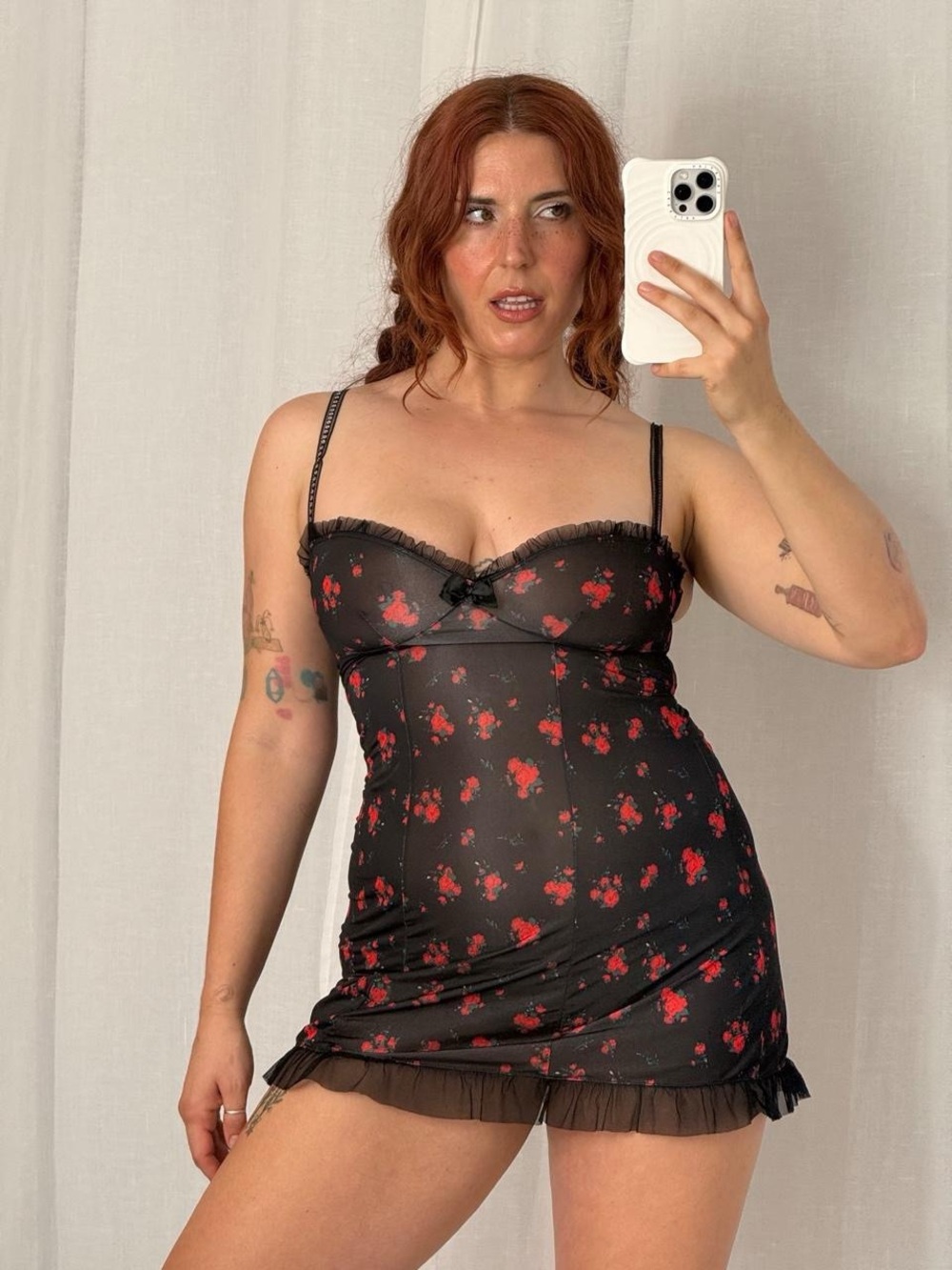 ✦ Coquette Rose Slip Mini Dress ✦